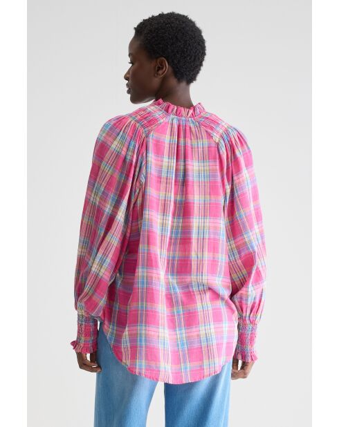 Blusa rosa de cuadros Cassis