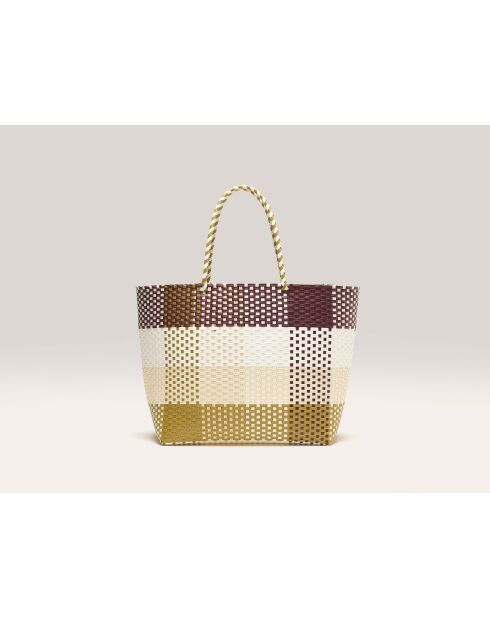 Sac Ostic à carreaux begie - 33x36 cm