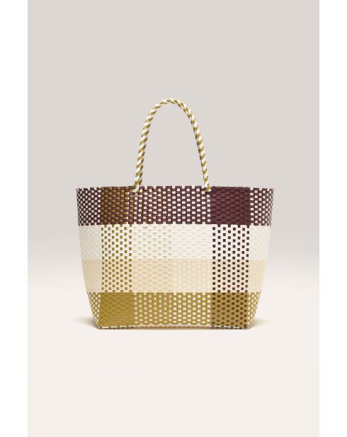 Sac Ostic à carreaux begie - 33x36 cm