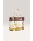 Sac Ostic à carreaux begie - 33x36 cm