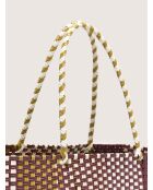 Sac Ostic à carreaux begie - 33x36 cm