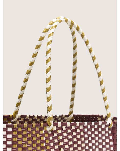 Sac Ostic à carreaux begie - 33x36 cm