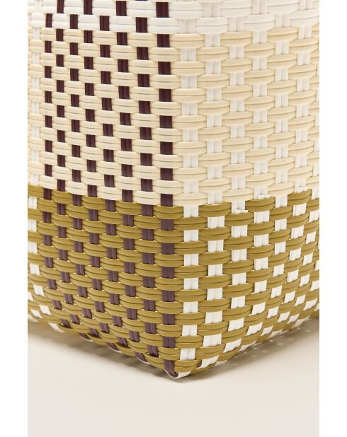 Sac Ostic à carreaux begie - 33x36 cm