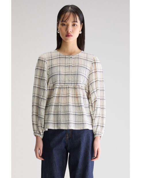 Blusa de cuadros beige Joao