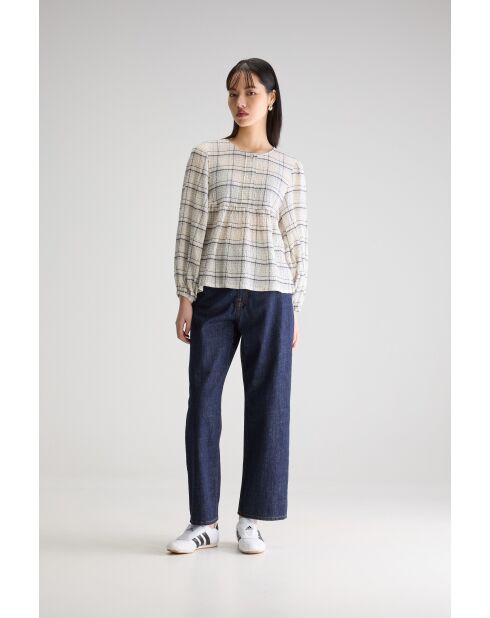 Blusa de cuadros beige Joao