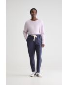 Marineblauwe gestreepte broek Sacha