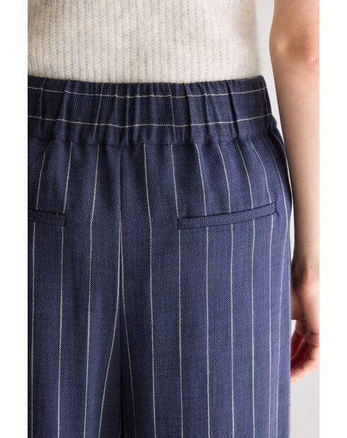 Marineblaue gestreifte Hose Vespa