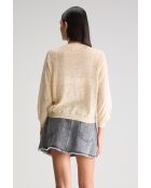 Neeta vest van ivoorkleurige linnenmix