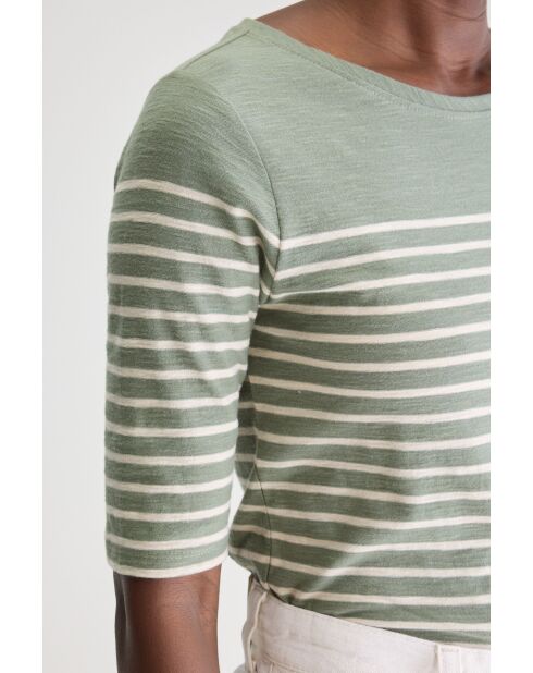 T-shirt Mias rayé vert