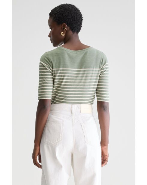 T-shirt Mias rayé vert