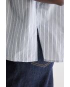 Blusa gris a rayas en forma de pera