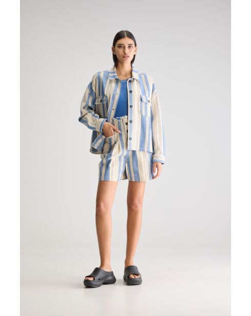 Sobrecamisa Parrish de rayas azules/blancas