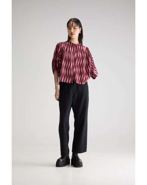 Blusa estampada burdeos