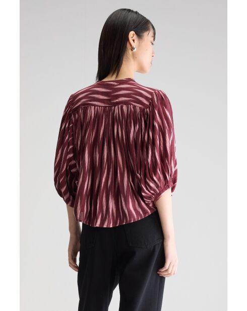 Blusa estampada burdeos