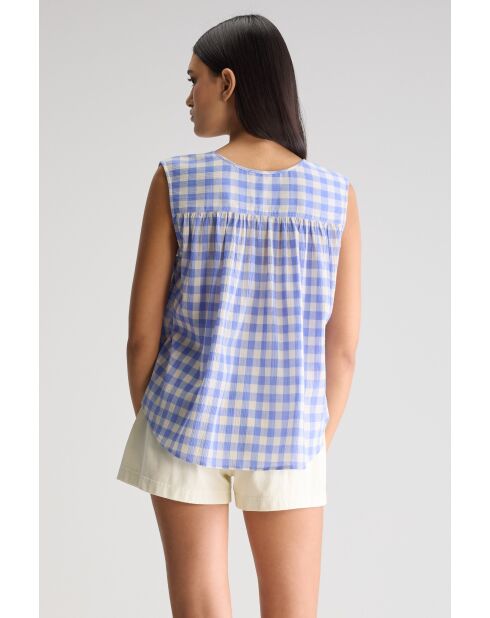 Halison blau/weiß karierte Bluse