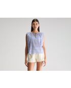 Halison blau/weiß karierte Bluse