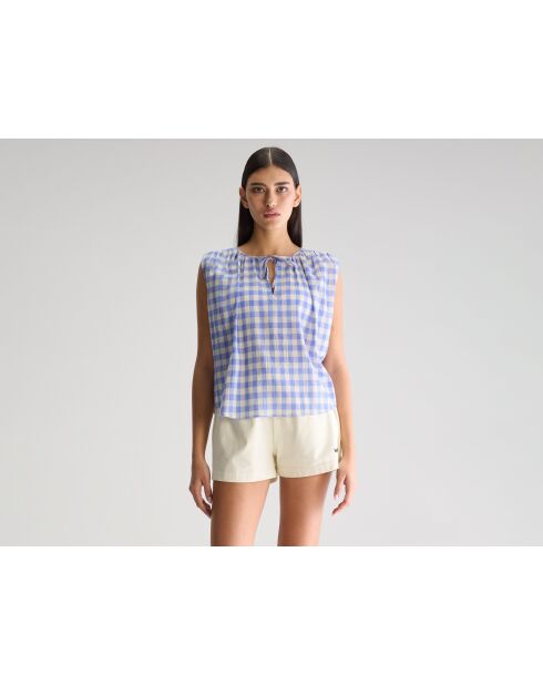 Halison blau/weiß karierte Bluse