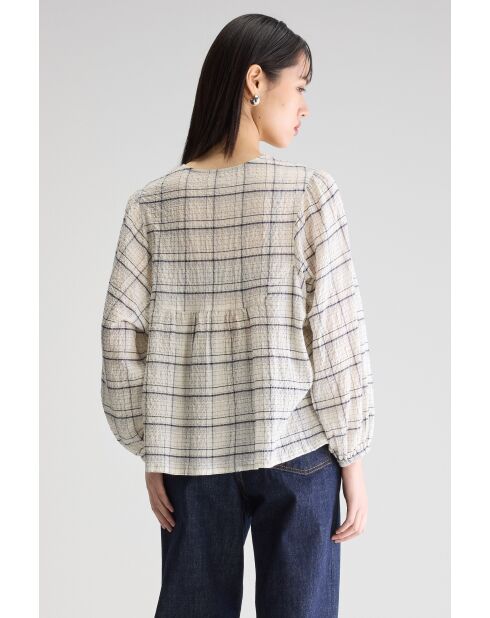 Blusa de cuadros beige Joao