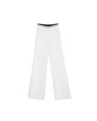 Patricia ecrufarbene, weite Hose mit hoher Taille