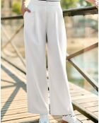 Patricia ecrufarbene, weite Hose mit hoher Taille