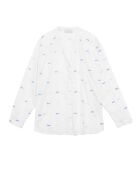 Blusa ampia Bolia ecru/blu