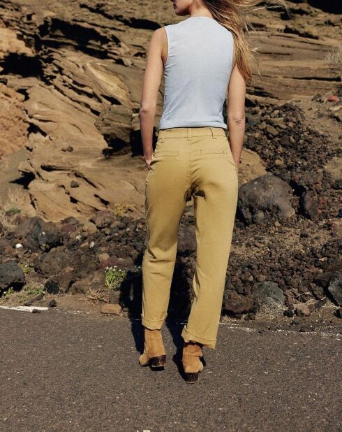 Marisol kamelfarbene Hose im Karottenschnitt