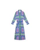 Robe-chemise Rami midi imprimé foulard carré multicolore