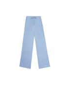 Palmy hemelsblauwe broek van dubbel gaaskatoen met wijde pijpen