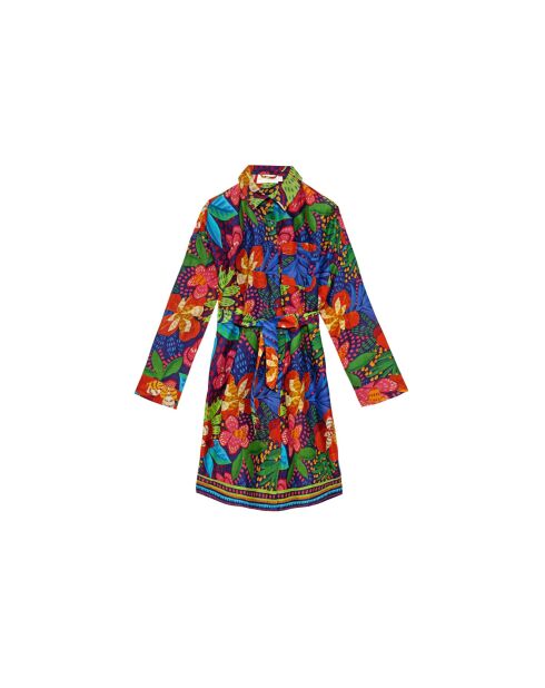 Robe-chemise ample Reeze motif floral hibiscus