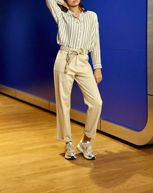 Beigefarbene Hose im Karottenschnitt von Marisol