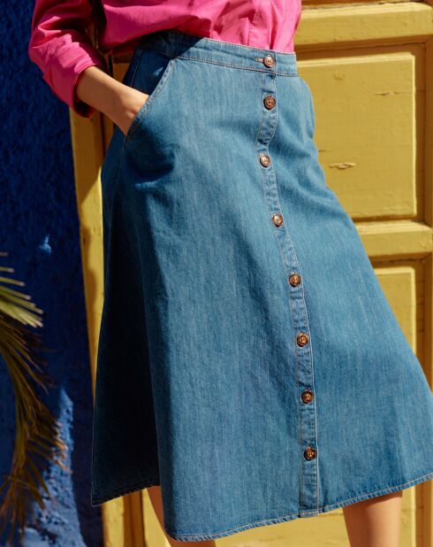 Jeansrock Joana Stone mit ausgestelltem Ausschnitt