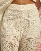 Pantaloni dritti Panama ecru