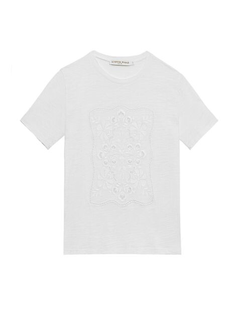 Thessa ecru t-shirt met rechte snit