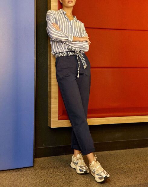 Marisol marineblaue Hose im Karottenschnitt