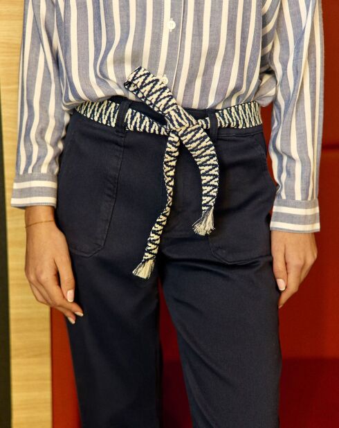 Marisol marineblaue Hose im Karottenschnitt