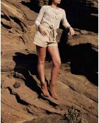 Beige short met revers en hoge taille van Soéli