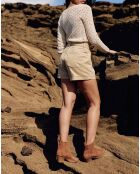 Beige short met revers en hoge taille van Soéli