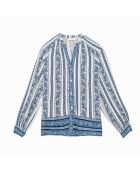 Beata Blouse met V-hals en ikatprint