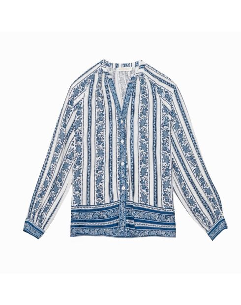 Beata Blouse met V-hals en ikatprint