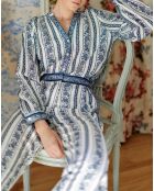 Beata Blouse met V-hals en ikatprint