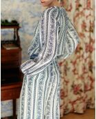 Beata Blouse met V-hals en ikatprint