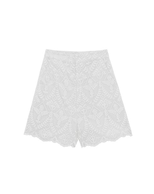 Ecrufarbene, gerade geschnittene Shorts Sonia