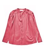 Bolia - Effen, loszittende blouse met V-hals en wilde aardbei