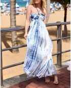 Langes, fließendes Kleid Renza mit Tie & Dye-Print