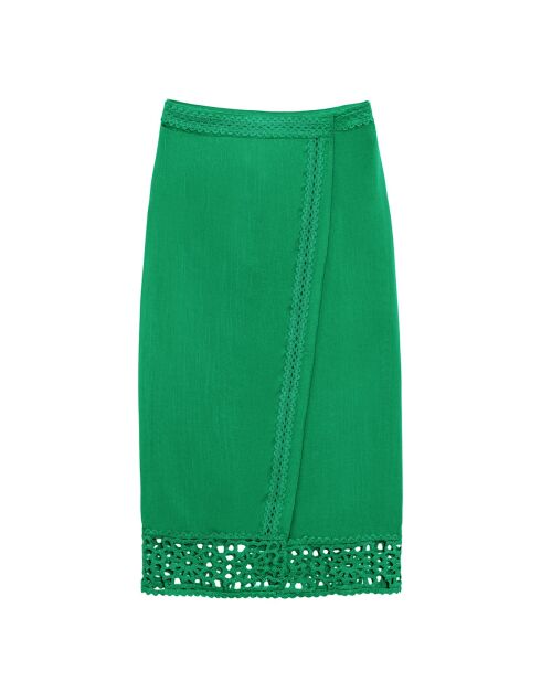 Jolène groene rechte midirok