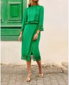 Jolène groene rechte midirok