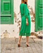 Jolène groene rechte midirok