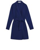 Kurzes, marineblaues, tailliertes Wickelkleid Roma