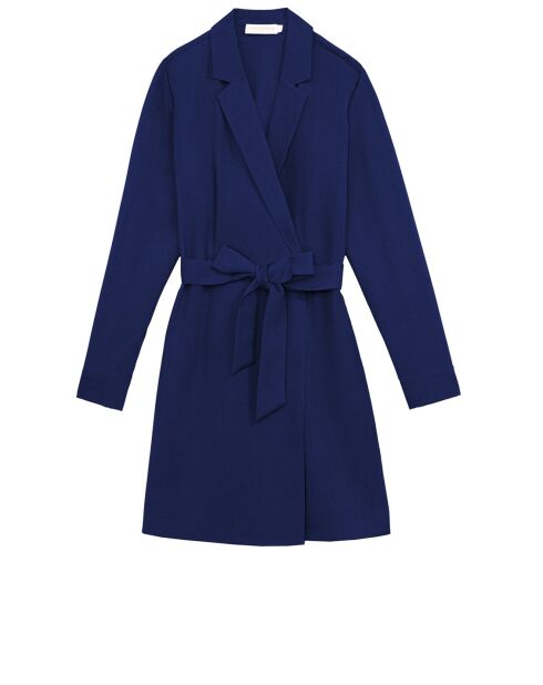 Kurzes, marineblaues, tailliertes Wickelkleid Roma