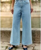 Jean large taille haute Prune stone